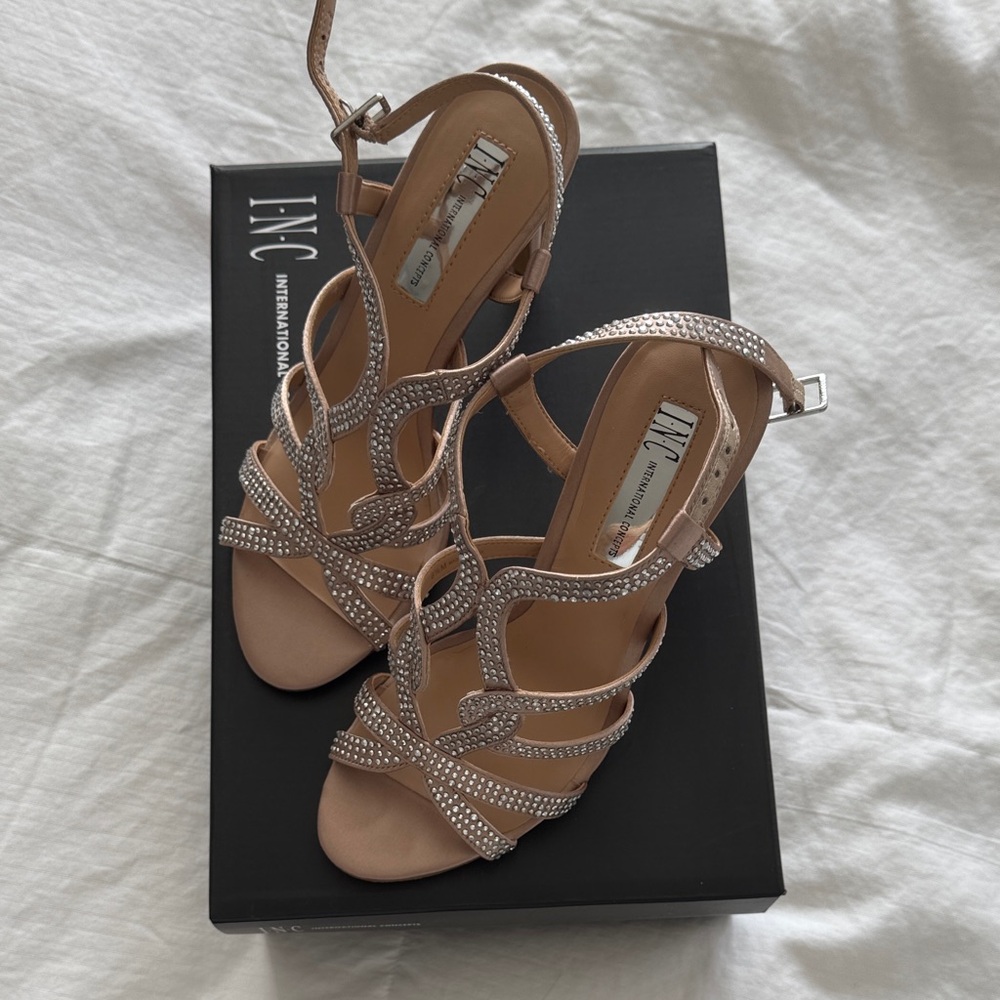 INC International Concepts Women's Beige Rhinestone Heels